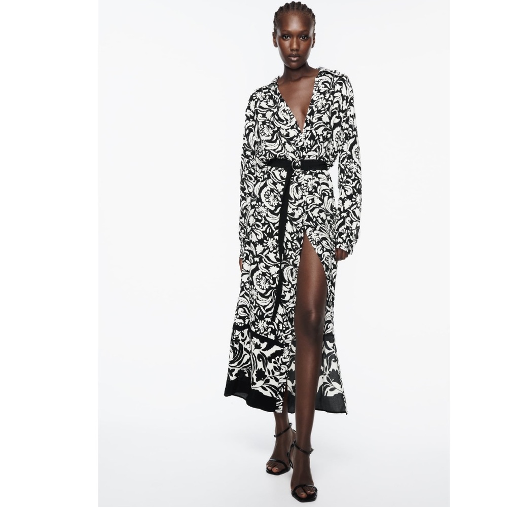 Zara printed shirt dress